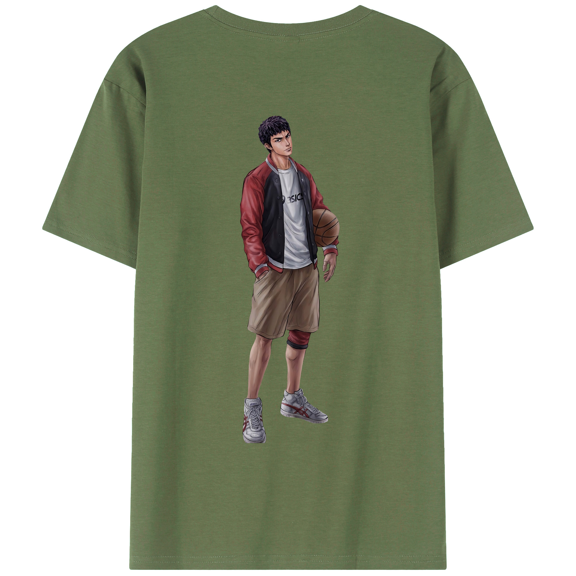（画像用） SLAM DUNK／スラムダンク 綿100％ メンズ半袖Tシャツ（バックプリント） 通気性